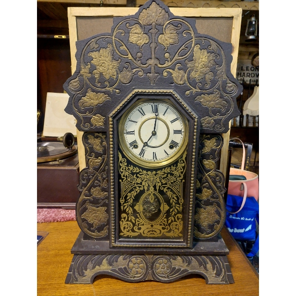 Superb Antique Ornate Victorian Chiming Kitchen Clock w Key - Fantastic Condition - See Pics