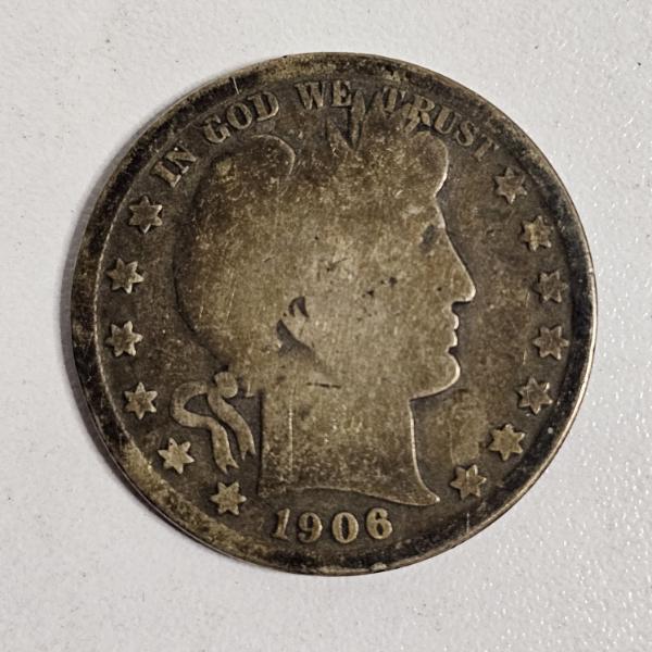United States 1906-O Barber 90% Silver Half Dollar