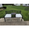Image 1 : Louisville Home Pickup - like New - Outdoor Metal Bench Settee w Cushions - 59 x 32  Super Condition
