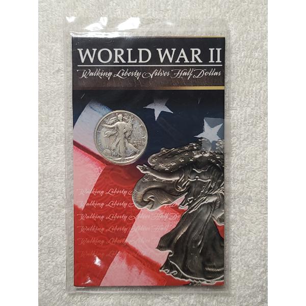 World War II Walking Liberty Silver Half Dollar 1943 in Display! Great Coin - 90% Silver! 
