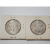 Image 2 : Two 1964 90% Silver Kennedy Half Dollars 