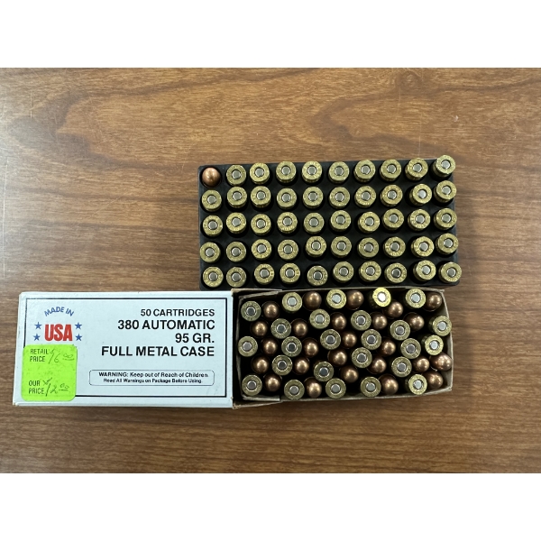 .380 Auto Ammunition, 100 Rounds