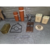 Image 1 : Vintage Thermos Set, Amber Ice Box Dish, Coffee & Tea Canisters & Candle Snuffer