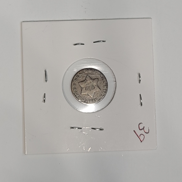 1852 United States Three-Cent 75% Silver Coin
