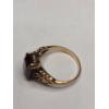 Image 6 : Vintage 10K Yellow Gold Ornate Statement Ring With Emerald Cut Garnet - Size 7.5 - Weight: 3.3g