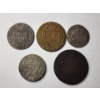 Image 1 : Five Assorted Older Vintage Foreign World Coins Including Pre-1800 Dated Coin! 