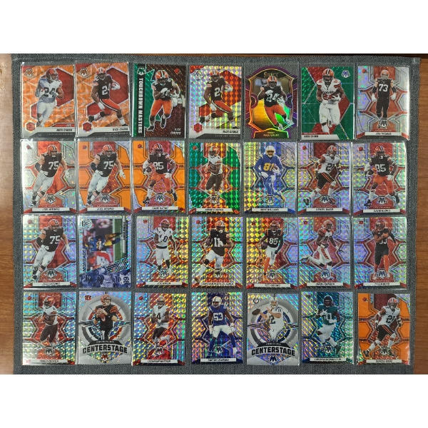 Large Lot of 28 Asstd Veteran Parallel Football Trading Cards- Near Mint - Mostly Cleveland Browns!