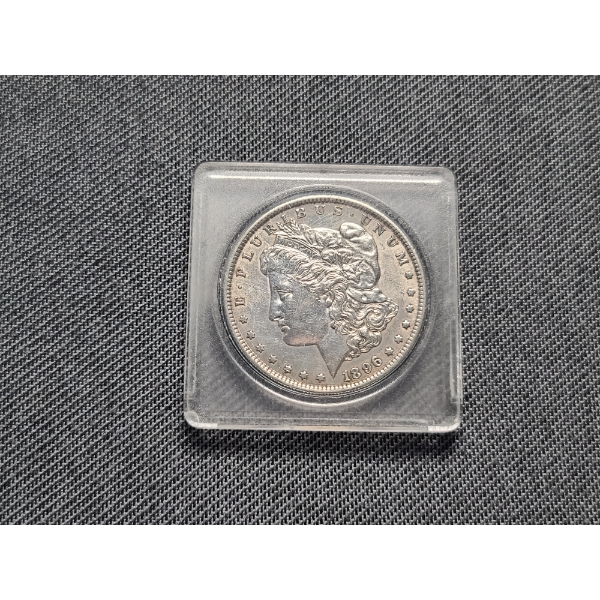 1896 Morgan Silver Dollar in Protective Case