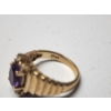 Image 3 : 14K Gold Ring w/ Oval-Cut Amethyst Centerstone - Size 6 - TW: 5.0g