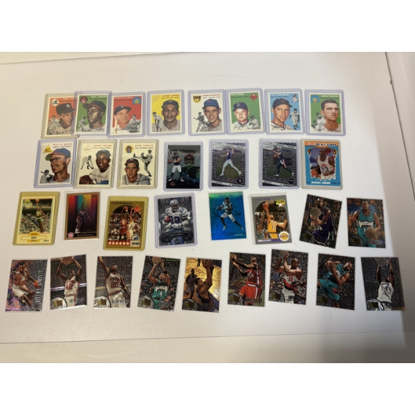 Sports Trading Cards - Baseball - Basketball - Football - Includes a set of laminated cards