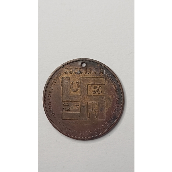 1910 Excelsior Shoe Company of Portsmouth, OH "The Original Boy Scout Shoe for Boys" Good Luck Token