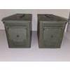 Image 2 : Lot of (2) Military Style Vintage Metal Ammo Transport Can Storage Box 