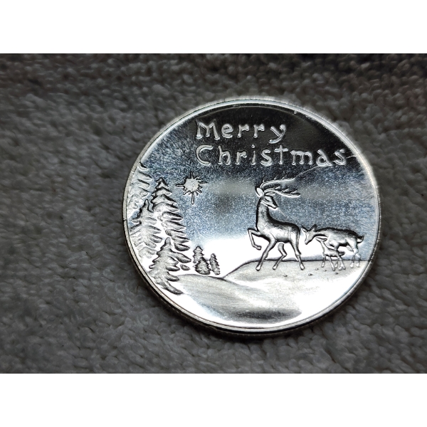 1 Troy Ounce Merry Christmas Reindeer Scene Round - "For Someone Special" 