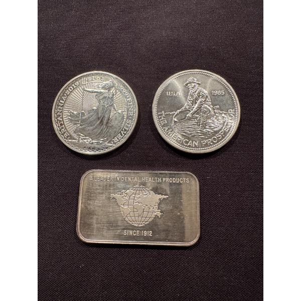 3 - Hard To Find .999 Fine Silver Pure Silver Ounces - Mint Condition