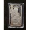Image 1 : Nice .999 Fine Silver One Troy Ounce Bar Ft. Statue of Liberty Motif by JM - Encapsulated