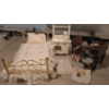 Image 1 : Set of Doll Furniture incl Bed, School Desk w/ Books, 15" Wash Table and More
