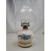 Image 1 : Vintage Oil Lamp - Lovely Flower Design (6" Base, 7" Chimney)