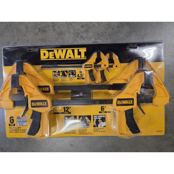 New! Six Pack DeWalt Trigger Clamps