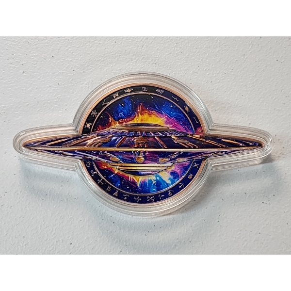 5 AVDP Ounce .999 Fine Copper:  Space-Themed Design in Capsule