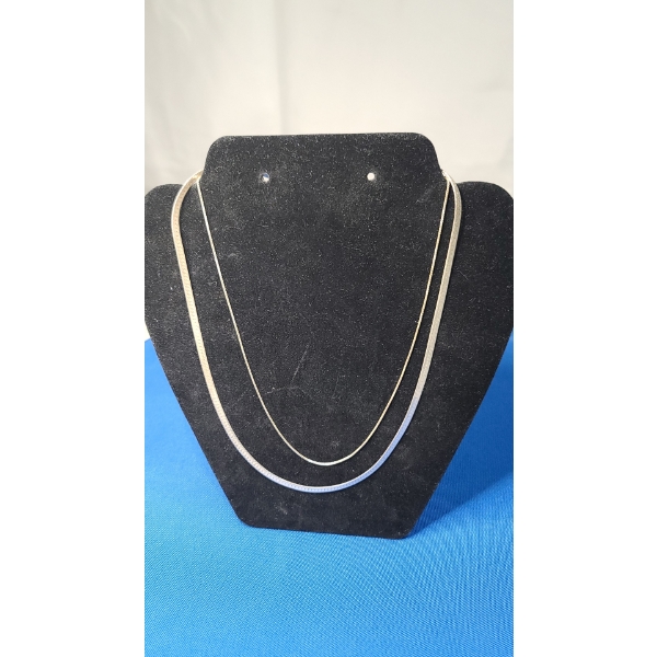 Herringbone & Small Chain Sterling Silver Necklaces
