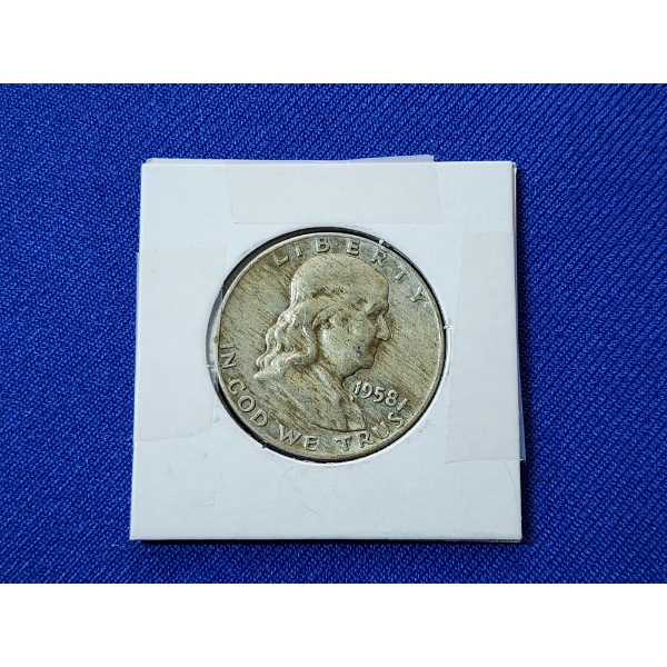 1958-D Franklin Half Dollar 90% Silver 