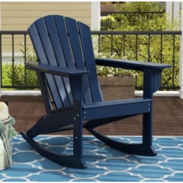 BRAND NEW IN THE BOX Navy Blue Heavy Duty Rocking Adirondack Chair By Keter