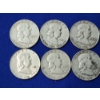 Image 2 : Lot of 10 Assorted Years Franklin Silver Half Dollars FV: $5.00