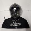 Image 1 : Vega Gloss Black Modular Motorcycle Helmet With Sun Shield And Drawstring Bag - Size: M