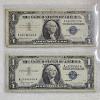 Image 1 : Two Series 1957 B $1 Silver Certificates FV: $2.00