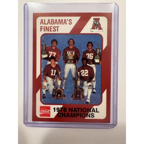 1978 Alabama Crimson Tide Football Nation Champions Football Card In Protective Holder - Mint