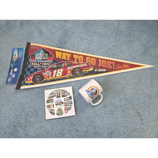 PICKUP IN CANTON - Pro Football H.O.F. Collector Items, Including Ceramic Trivet, Mug, And Nascar Pe