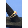 Image 3 : Women's 14K Gold Ring With Multi-Colored Stones - Size: 6 - Weight: 4g