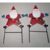 Image 1 : (2) Outdoor Metal Christmas/Holiday Santa Stakes - Approx. 19in Tall