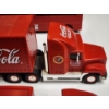 Image 8 : Lot of Three Assorted Collectible Coca-Cola Toy Semi Truck, Car & Chopper Hauler 