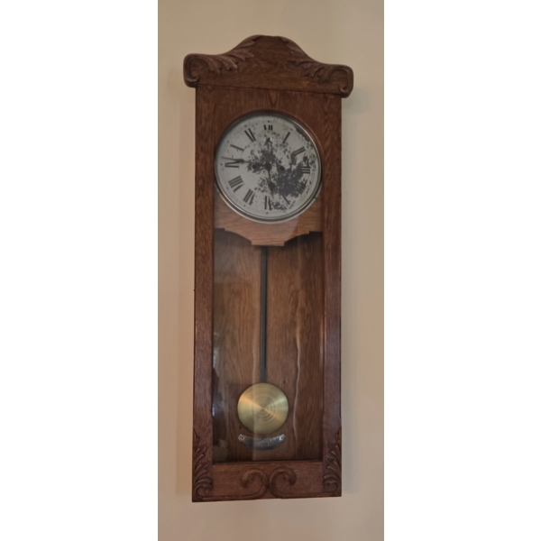 *Pick Up At Mantua Home-No Shipping Available* Elegant Vintage Carved Wood 42''x13.5'' Wall Clock In