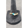 Image 1 : Women's Sterling Silver Ring With Blue & Clear Heart Shaped Stones (Engraved) -Size 9 - Weight: 2.8g
