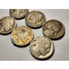 Image 4 : Six Assorted United States Nickels Featuring Three Silver Wartime Nickels & Three Buffalo Nickels!