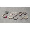 Image 6 : Sterling Silver Rings With Red, White & Pink Stones - Sizes Are 8 And 9 - Total Weight: 32g