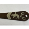 Image 2 : Antique Brown Steel Hoof Pick with Silver Inlay 
