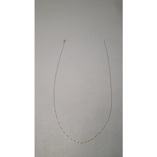 14K Gold Simple Chain Necklace (Broken) - Weight: 1.9g