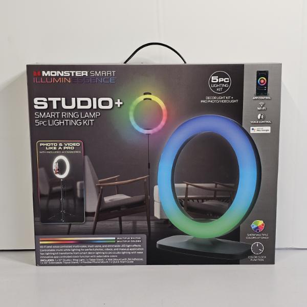 Monster Smart IlluminEssence Studio+ 10" Smart Ring Lamp 5 Piece Lighting Kit