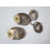Image 4 : Sterling Silver Pink Rhodochrosite-Like and Mother of Pearl-Like Earrings TW: 24.6g
