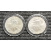 Image 1 : Lot of 2 American Silver Eagles.  1999 and 2001.