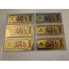 Image 2 : Set of 6 Disney Gold Foil .999999 - 24K Gold Notes In Protective Holder - Mint Condition