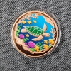 Image 2 : Colorized One TROY Ounce .999 Fine Copper Sea Turtle Round in Protective Capsule