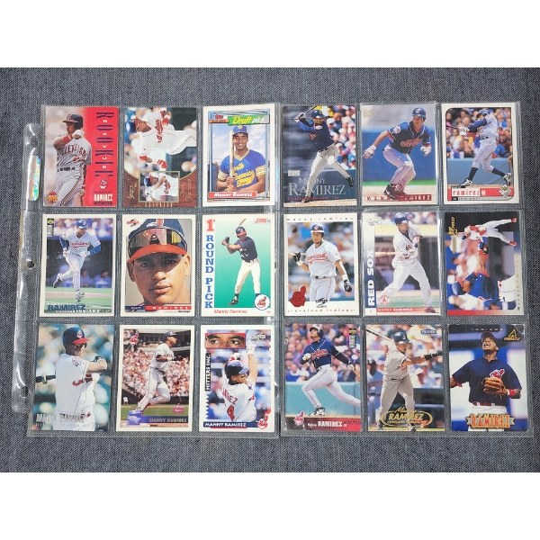18 Assorted Manny Ramirez Baseball Trading Cards From Various Companies & Years - Instant Collection