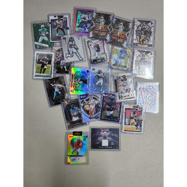 Assorted Trading Cards Including Jaxon Smith-Njigba Leaf Pre-Production & Patrick Mahomes Game Piece