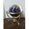 Image 1 : Polished Semi Precious Stone 8" Globe & Compass - Mounted On Tri Footed Brass Stand