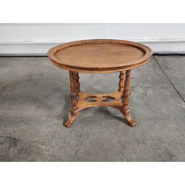 Wooden Oval End Table - 26" long x 18.5 tall 