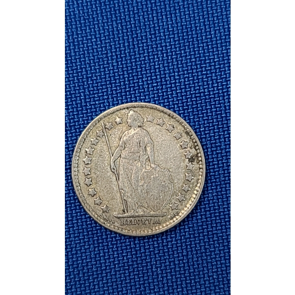 1920 Swiss 1/2 Franc 0.8350 Silver Coin - ASW: 0.0671oz